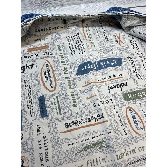 Levis Vtg USA Denim Vest Lined Sample Clothing Size Large? Read Reversible - Picture 11 of 16